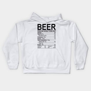 Beer Nutritional Facts Kids Hoodie